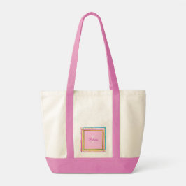 Bolso De Tela Nombre de monograma personalizado femenino moderno