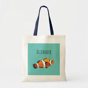 Bolso De Tela Nombre de niño de pez de payaso personalizado