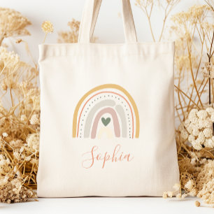 Bolso De Tela Nombre de Niños Boho Tonos Tierra Pastel