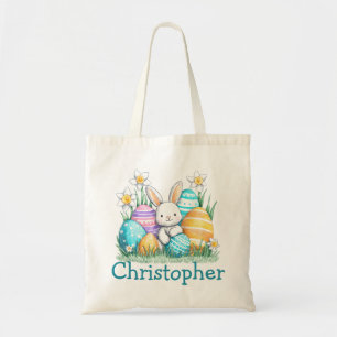 Bolso De Tela Nombre de niños de Pascua Conejo de niños