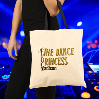 Bolso De Tela Nombre de oro de princesa de baile de línea