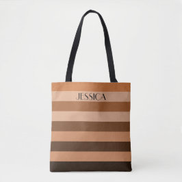 Bolso De Tela Nombre de patrón de rayas marrón moderno