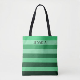 Bolso De Tela Nombre de Patrón de Rayas Verdes Elegantes