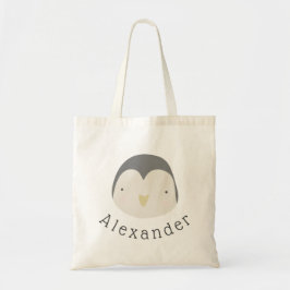 Bolso De Tela Nombre de personalizable Pingüino Cute