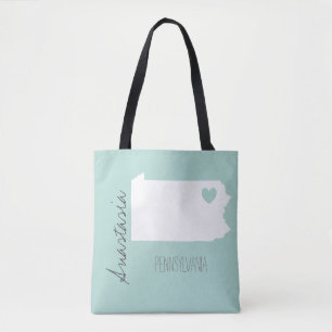 Bolso De Tela Nombre de personalización del mapa de estado de Pe