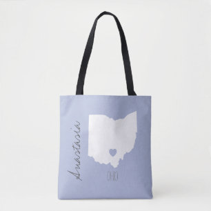 Bolso De Tela Nombre de personalización del mapa del estado de 
