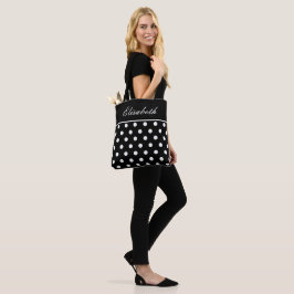 Bolso De Tela Nombre de punto de polka negro clásico