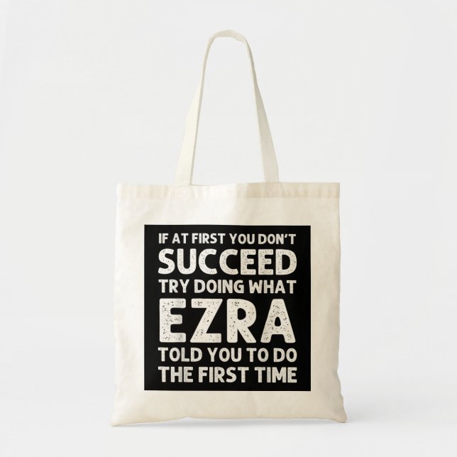 Bolso De Tela Nombre de regalo de EZRA Personalizado Cumpleaños  (Frente)