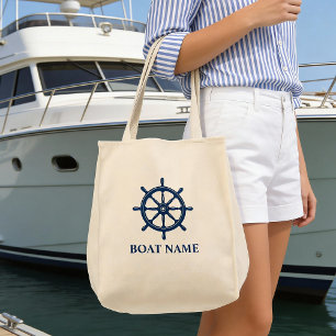 Bolso De Tela Nombre del barco Buques Helm Eco Friendly Grocery