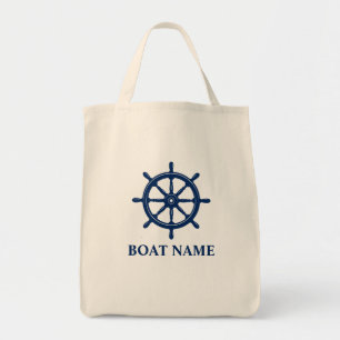 Bolso De Tela Nombre del barco Buques Helm Eco Friendly Grocery