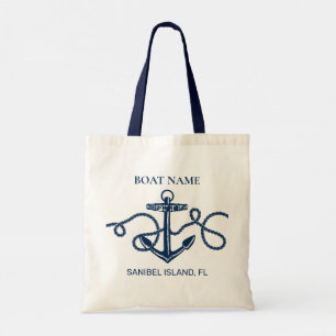 Bolso De Tela Nombre del barco personalizado Anclaje Náutico