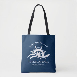Bolso De Tela Nombre del barco Rueda náutica