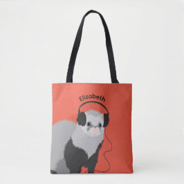 Bolso De Tela Nombre del Ferret del amante de la música