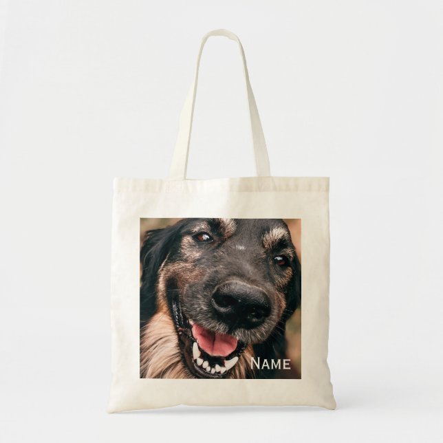 Bolso De Tela Nombre del gato del perro fotográfico Mascota pers (Frente)