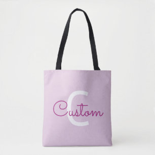 Bolso De Tela Nombre del guión y monograma Magenta y morado cl
