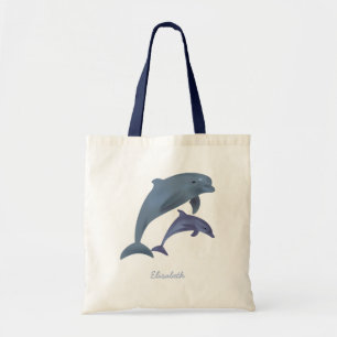 Bolso De Tela Nombre del ilustracion de los delfines saltando