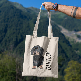 Bolso De Tela Nombre del Mascota de Dachshund personalizado | Cu