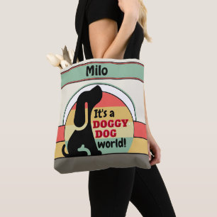 Bolso De Tela Nombre del Mascota de perro de la dupla