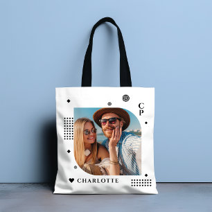 Bolso De Tela Nombre del monograma Foto de moda Simple Moderna