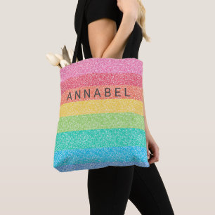 Bolso De Tela Nombre del patrón de color de las franjas arcoiris