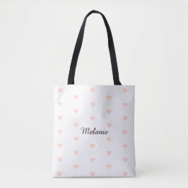 Bolso De Tela Nombre del patrón de corazón sonrosado