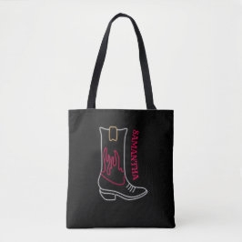 Bolso De Tela Nombre del Personalizable de arranque Neon Cowboy