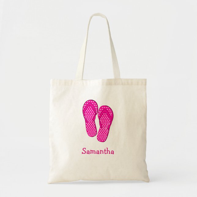 Bolso De Tela Nombre del personalizado del rosa del verano del (Frente)