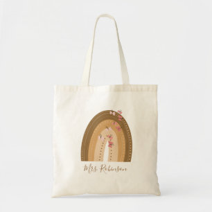 Bolso De Tela Nombre del profesor de guión de mariposas arcoiris