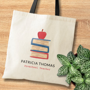 Bolso De Tela Nombre Del Profesor De Preescolar Personalizado De