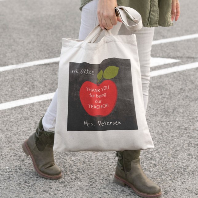 Bolso De Tela Nombre del profesor | pizarra de manzanas rojas gr (Subido por el creador)