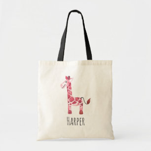 Bolso De Tela Nombre del Safari de la Nina Rosa Chica