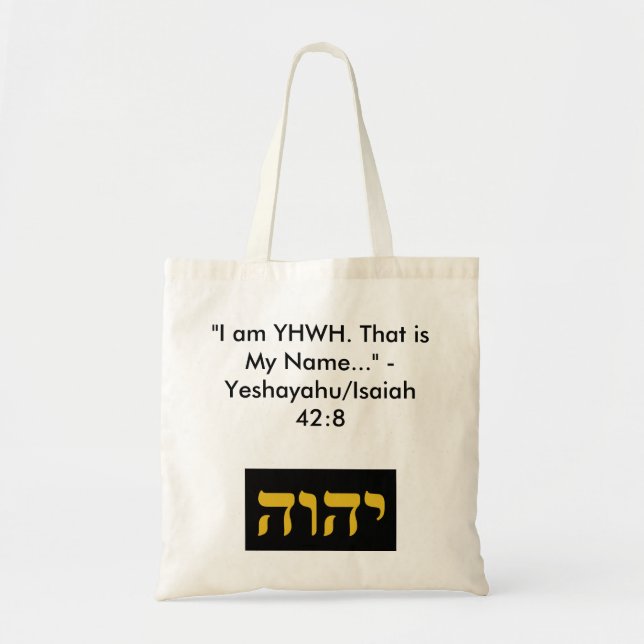 Bolso De Tela Nombre del Tote/bolsa YHWH (Frente)