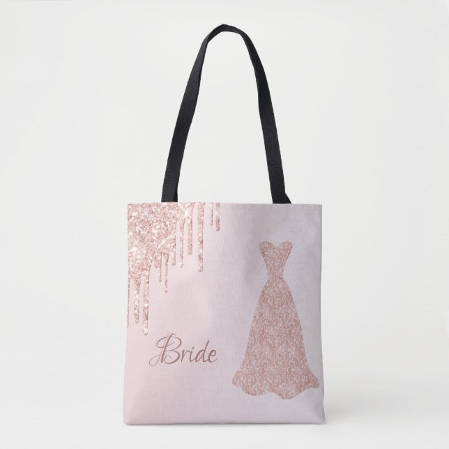 Bolso De Tela Nombre del vestido de novia de oro rosa (Anverso)