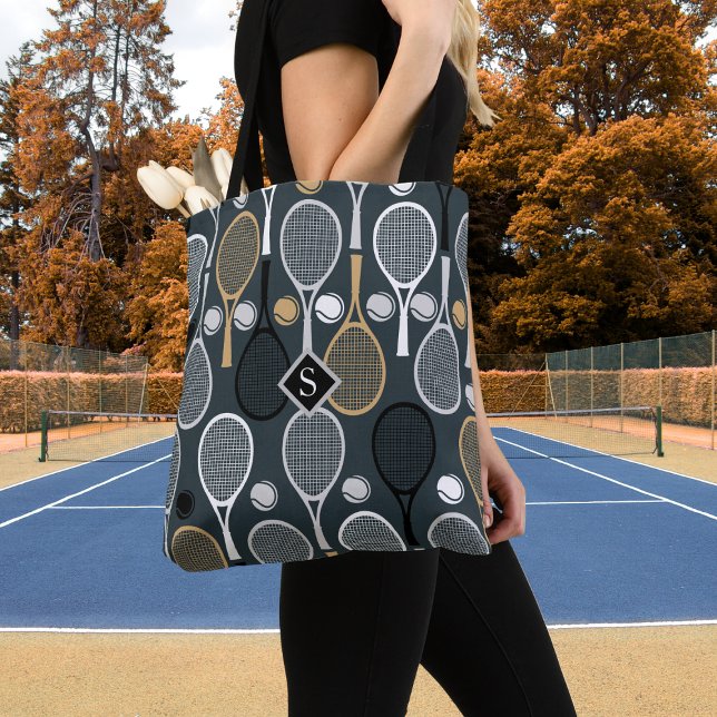 Bolso De Tela Nombre deportivo monogramado personalizado de raqu (Subido por el creador)