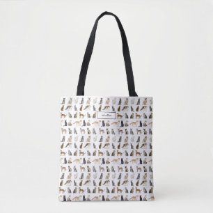 Bolso De Tela Nombre elegante Razas de gato monograma