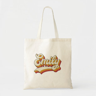 Bolso De Tela Nombre Emily Retro Diseño Vintage Años 70