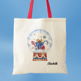 Bolso De Tela Nombre en escena de vacaciones en Globe de nieve