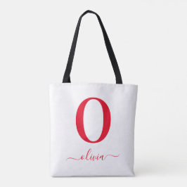 Bolso De Tela Nombre en letra manuscrita de monograma Personaliz