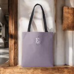 Bolso De Tela Nombre exclusivo de estilo y tipo de monograma púr<br><div class="desc">Un hermoso diseño de bolsos de tote con una elegante representación de su nombre y monograma con serios clásicos y una tipografía de escritura más ornamentada en una armonía equilibrada y simétrica. Los tres elementos se mezclan con una sofisticada armonía y crean su propio logotipo de marca personal. Se muestra...</div>