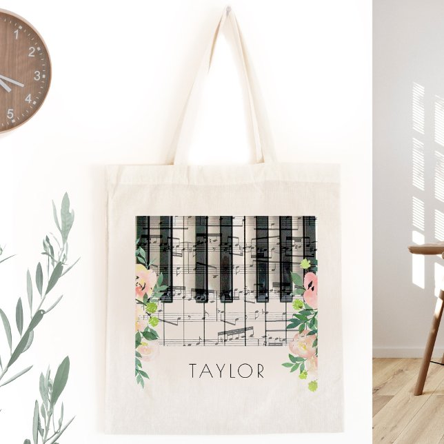 Bolso De Tela nombre floral de piano de música (Subido por el creador)