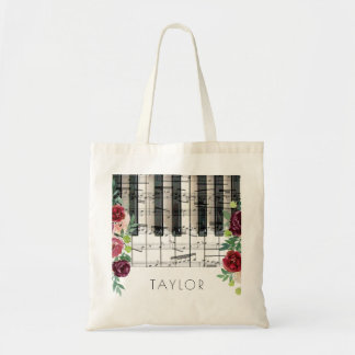 Bolso De Tela nombre floral de piano de música