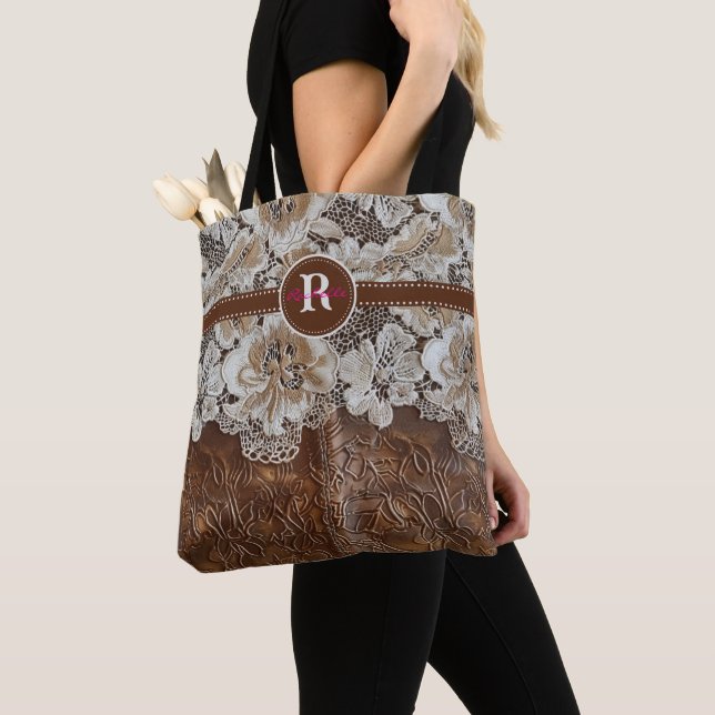 Bolso De Tela Nombre inicial del cuero del país occidental y el  (Detalle)