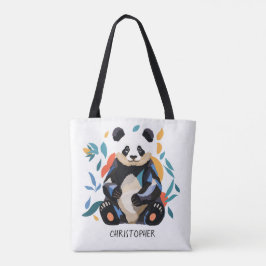 Bolso De Tela Nombre inspirado en el matismo del oso de Panda de