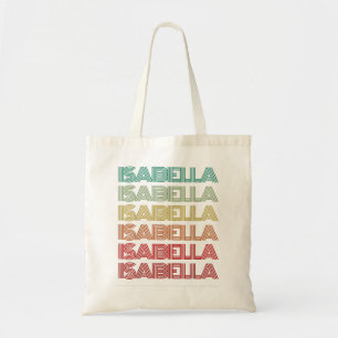 Bolso De Tela Nombre ISABELLA Chica Retro Personalizado Groovy