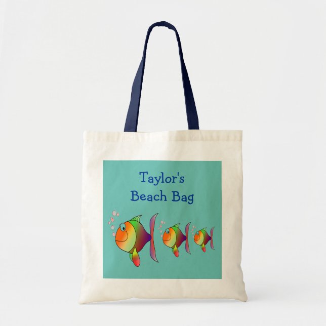 Bolso De Tela Nombre lindo del personalizado de los animales de (Frente)