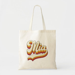 Bolso De Tela Nombre Mia Diseño Retro Vintage 70