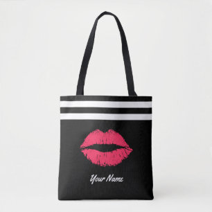 Bolso De Tela Nombre moderno del personalizado de las rayas de