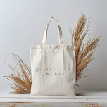 Bolso De Tela Nombre moderno y audaz de la dama de honor<br><div class="desc">Elegante marca personalizada de la dama de honor. ¡Sí, Puedes Llamar A Tu Novia A La Bolsa! Este bolso de tocador tiene un hermoso y elegante mensaje personalizado con el nombre de la dama de honor elegido en un guión minimalista moderno. Muestre cuánto aprecia su trabajo duro y su esfuerzo...</div>