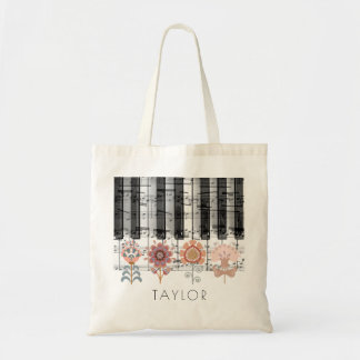 Bolso De Tela nombre musical de flores escandinavas