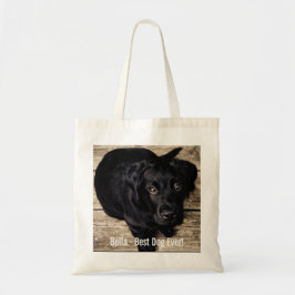 Bolso De Tela Nombre negro personalizado de la foto del perro